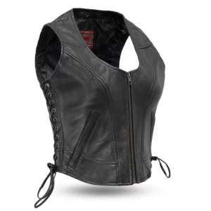 Raven Women's Motorcycle Leather Vest